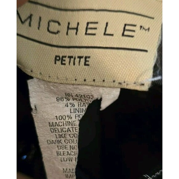 Vintage 90s y2k‎ Ruffle Bow Skirt Beaded Black White Lining Michelle Petite 4P - Picture 8 of 8